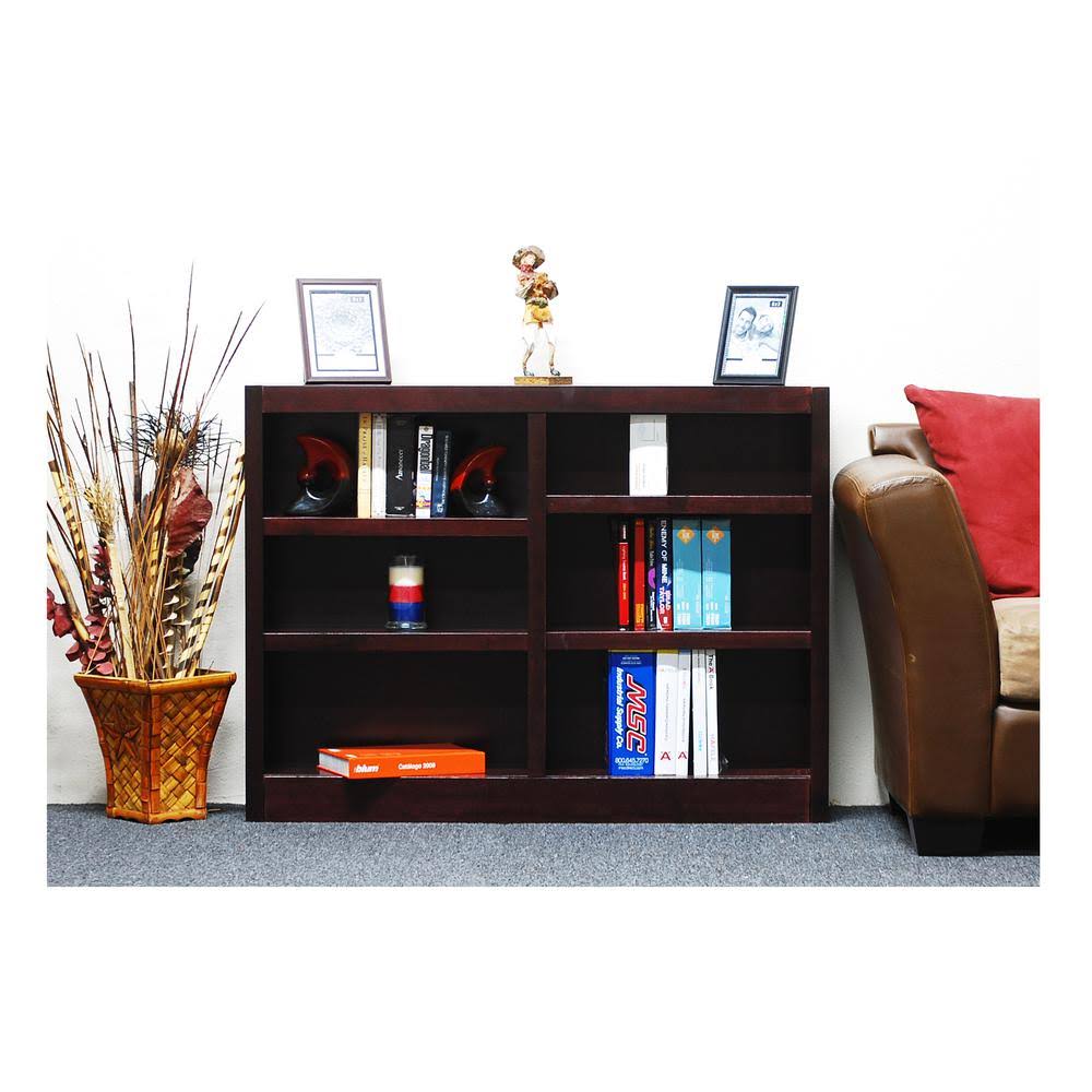 Double Wide Bookcase 6 Shelves Cherry J996