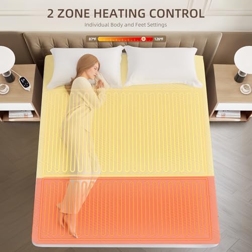 Twin XL Waterproof Heated Mattress Pad, White, 39" x 80" x 17.3" Deep Pocket X164966