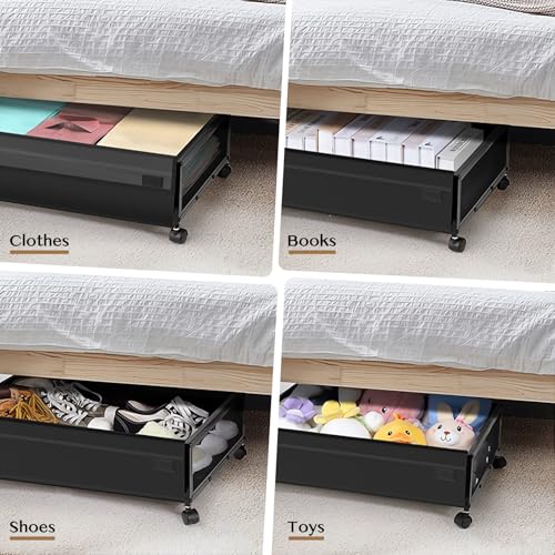2 Pack Under Bed Storage Containers with Wheels and Lid B168778