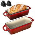 Blue Enameled Cast Iron Bread Loaf Pan with Lid 3.4QT 9x5 Inch F216555