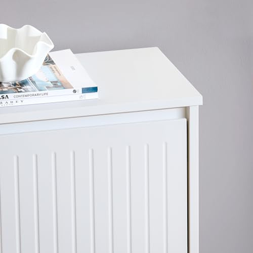 White Shoe Storage Cabinet with 2 Flip-Drawers B3310
