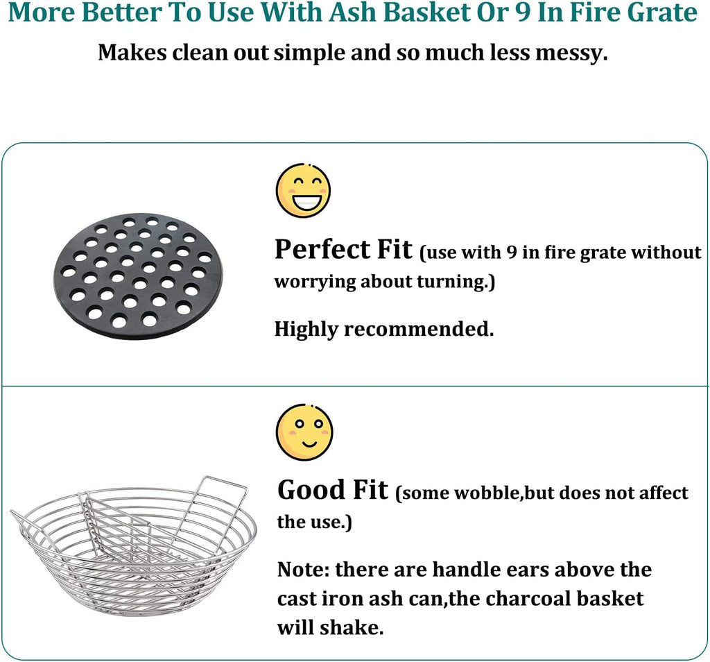 Cast Iron Ash Can with Handle Charcoal Ash Basket S2707