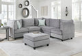 Gray Velvet 6Pc Modular Sectional Sofa T336456