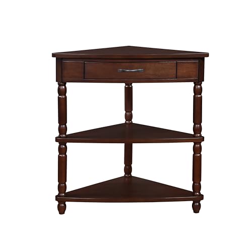 Milk White 3 Tier Corner Table Z348209