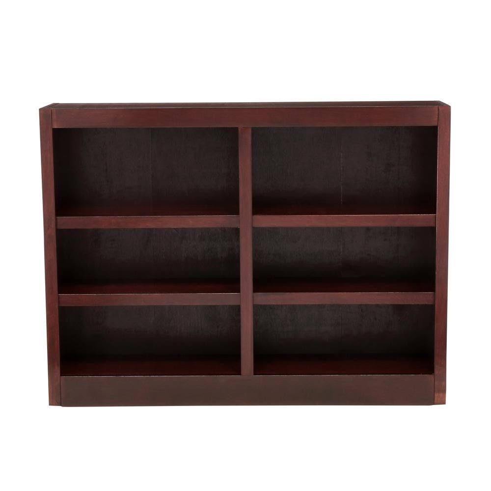 Double Wide Bookcase 6 Shelves Cherry J996