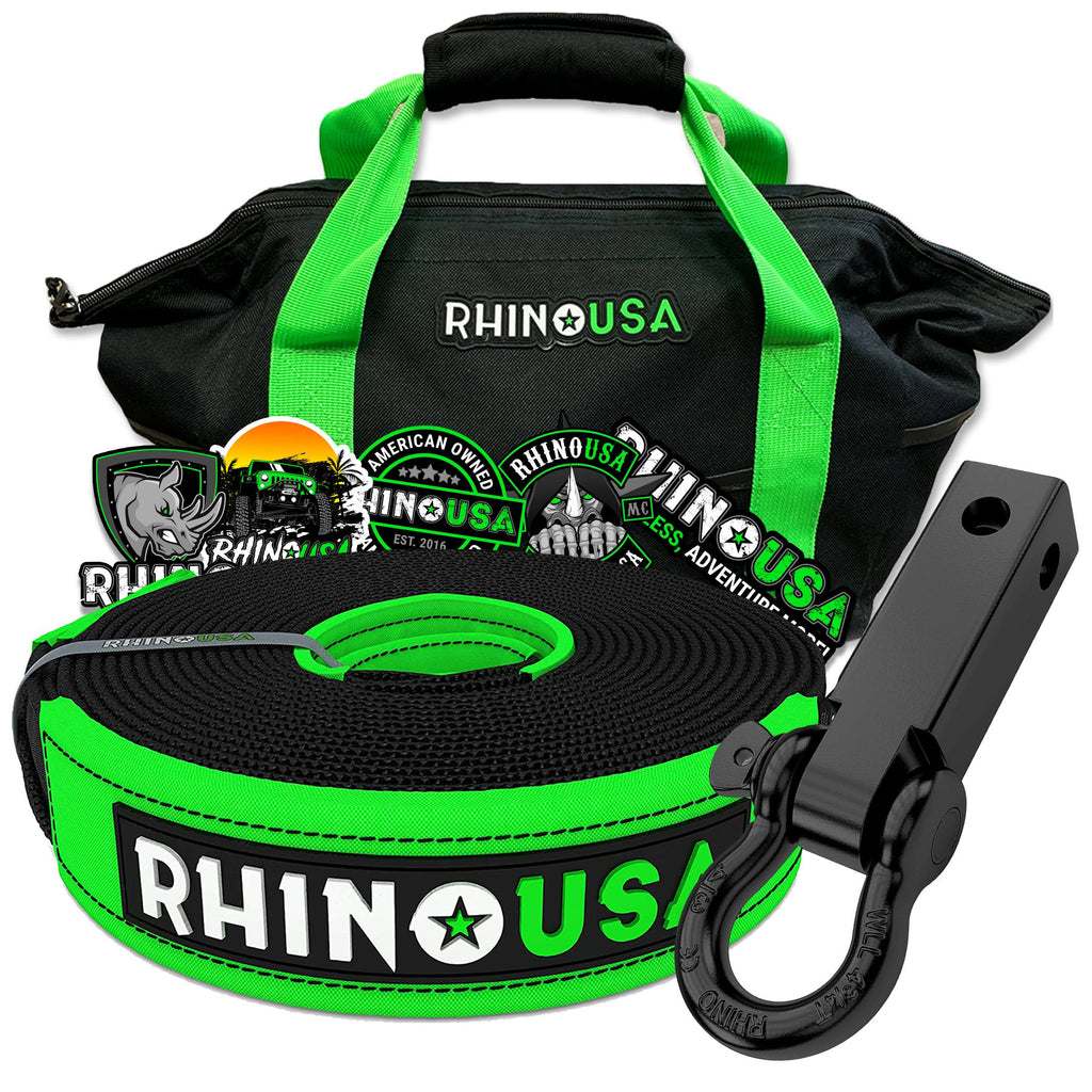 Combo Recovery Tow Strap 20ft & Shackle Hitch Receiver N830