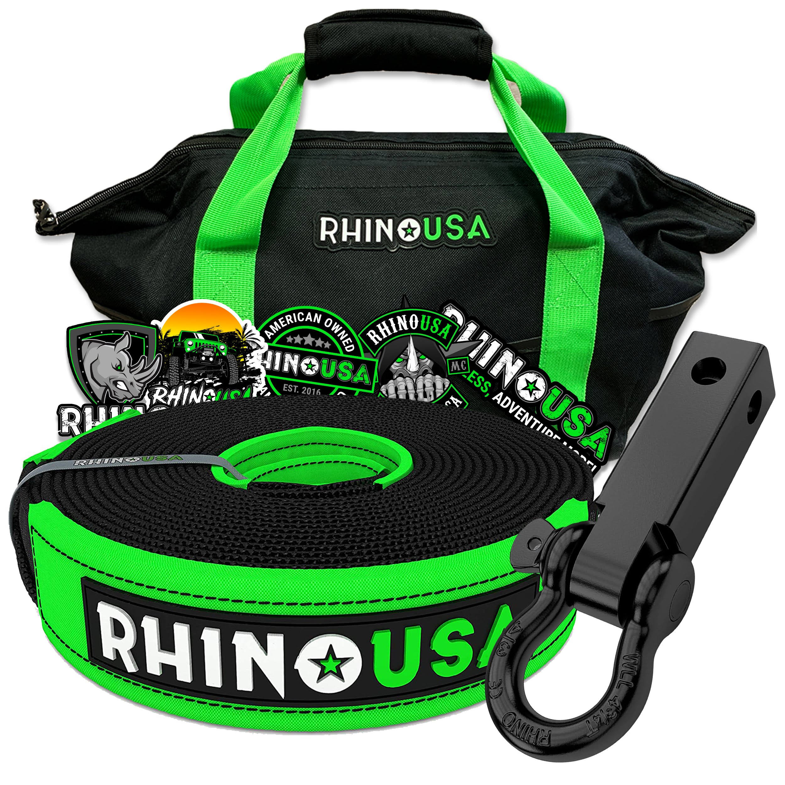 Combo Recovery Tow Strap 20ft & Shackle Hitch Receiver N830