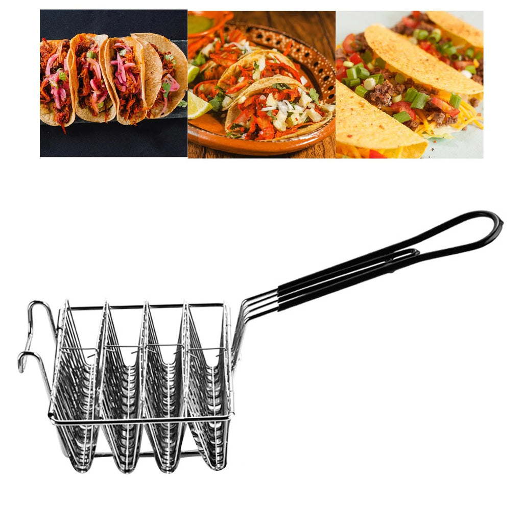 Stainless Steel Taco Fryer 4 Shells Deep Fryer Basket U308