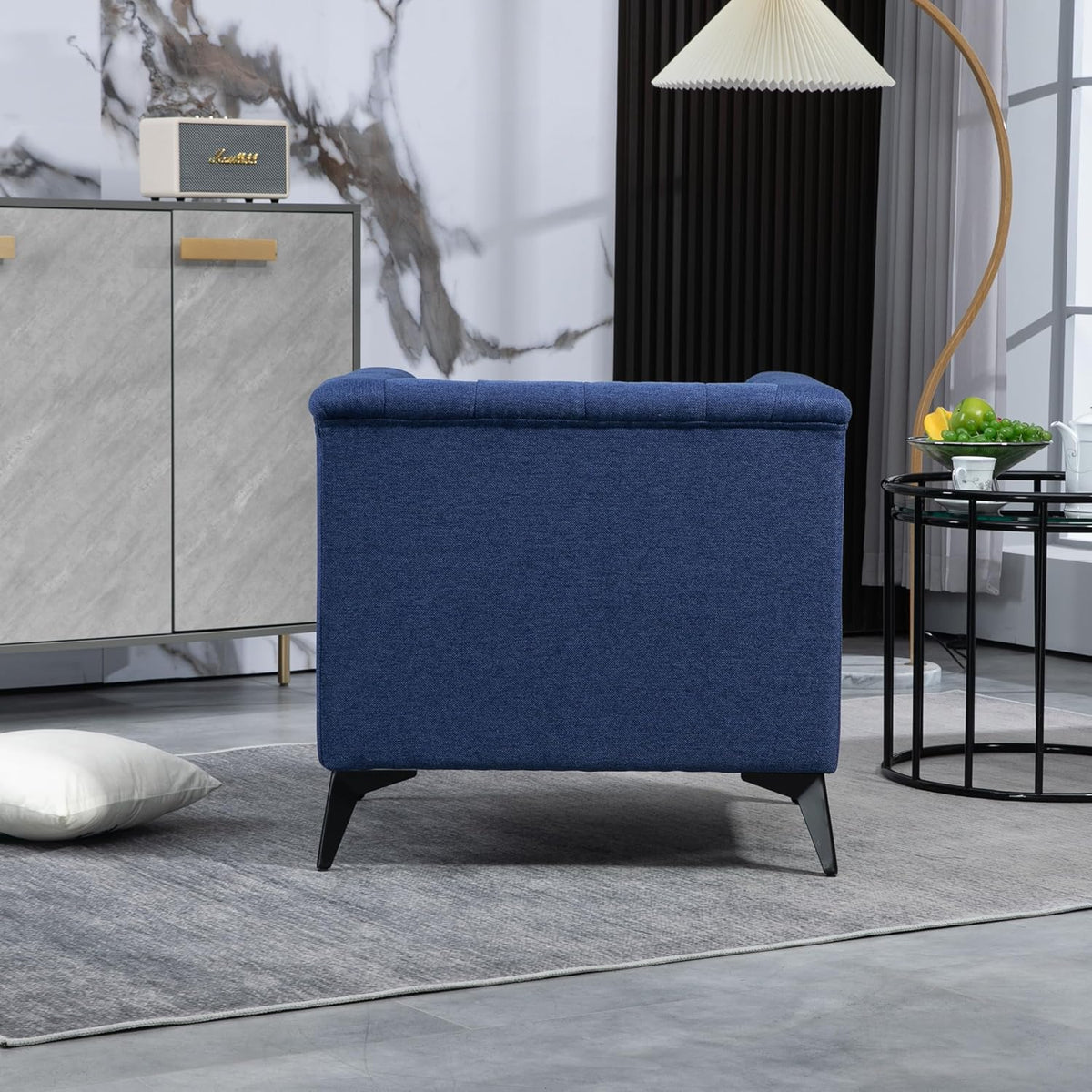 Blue Linen Fabric Arm Chair K295395