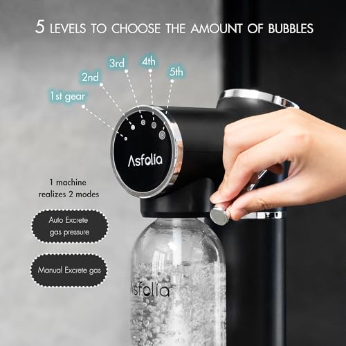 Black Stainless Sparkling Water Maker with 3 Carbonation Bottles J547121