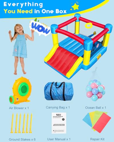 6.7'x8.4' Inflatable Bounce House with Slide R5230