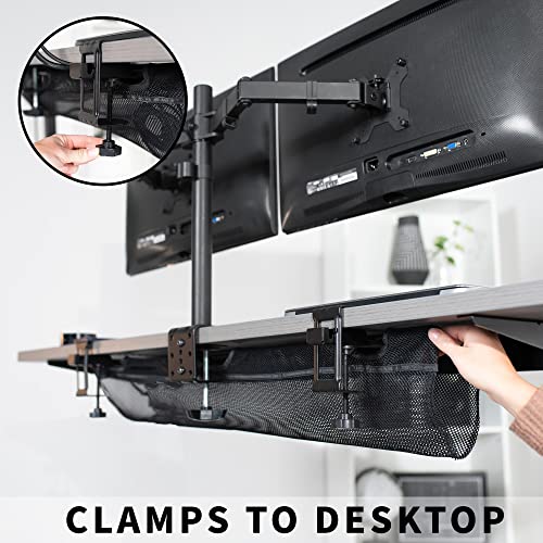 Black Mesh 44 Inch Clamp-on Under Desk Cable Net R866