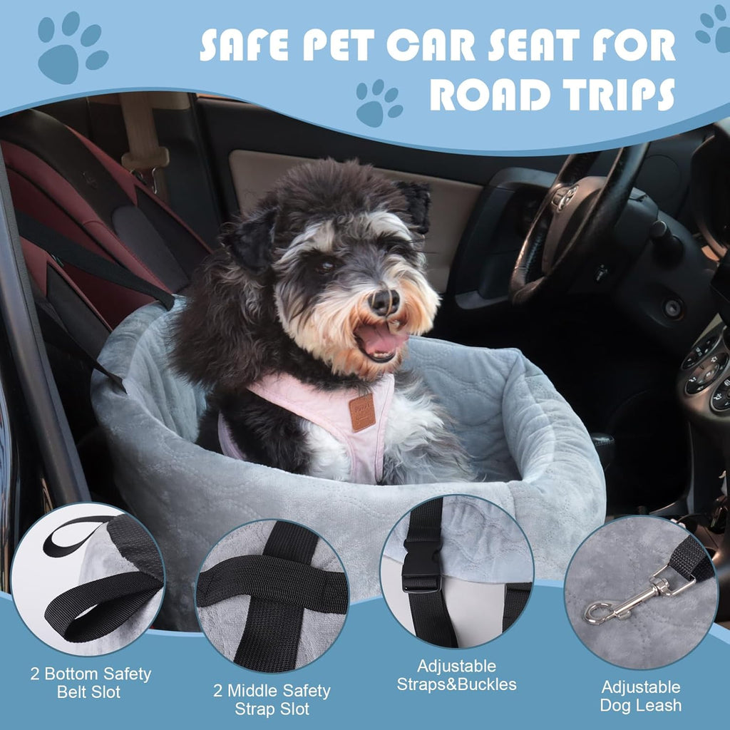 Washable Dog Booster Car Seat with Memory Foam Cushion F37970