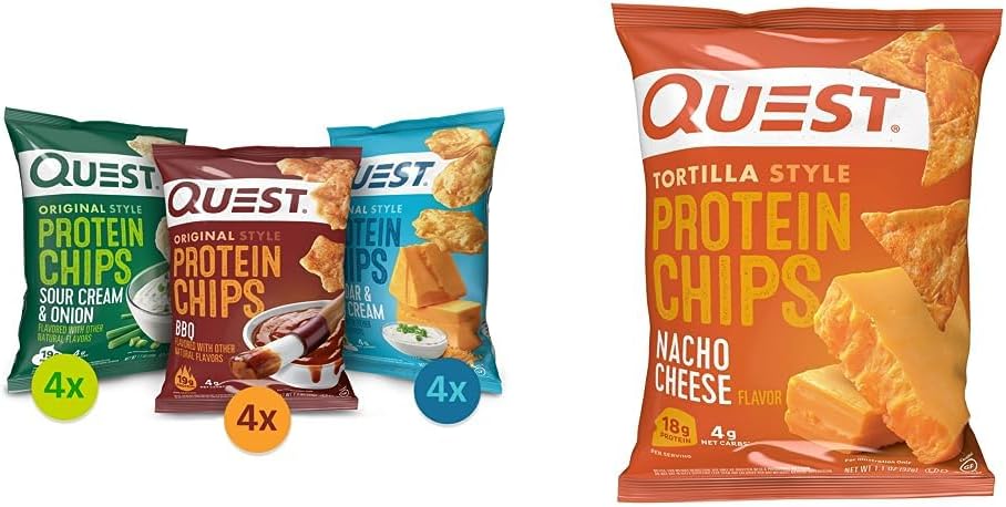 Protein Chips Variety Pack and Nacho Cheese Tortilla Style Protein Chips M9120