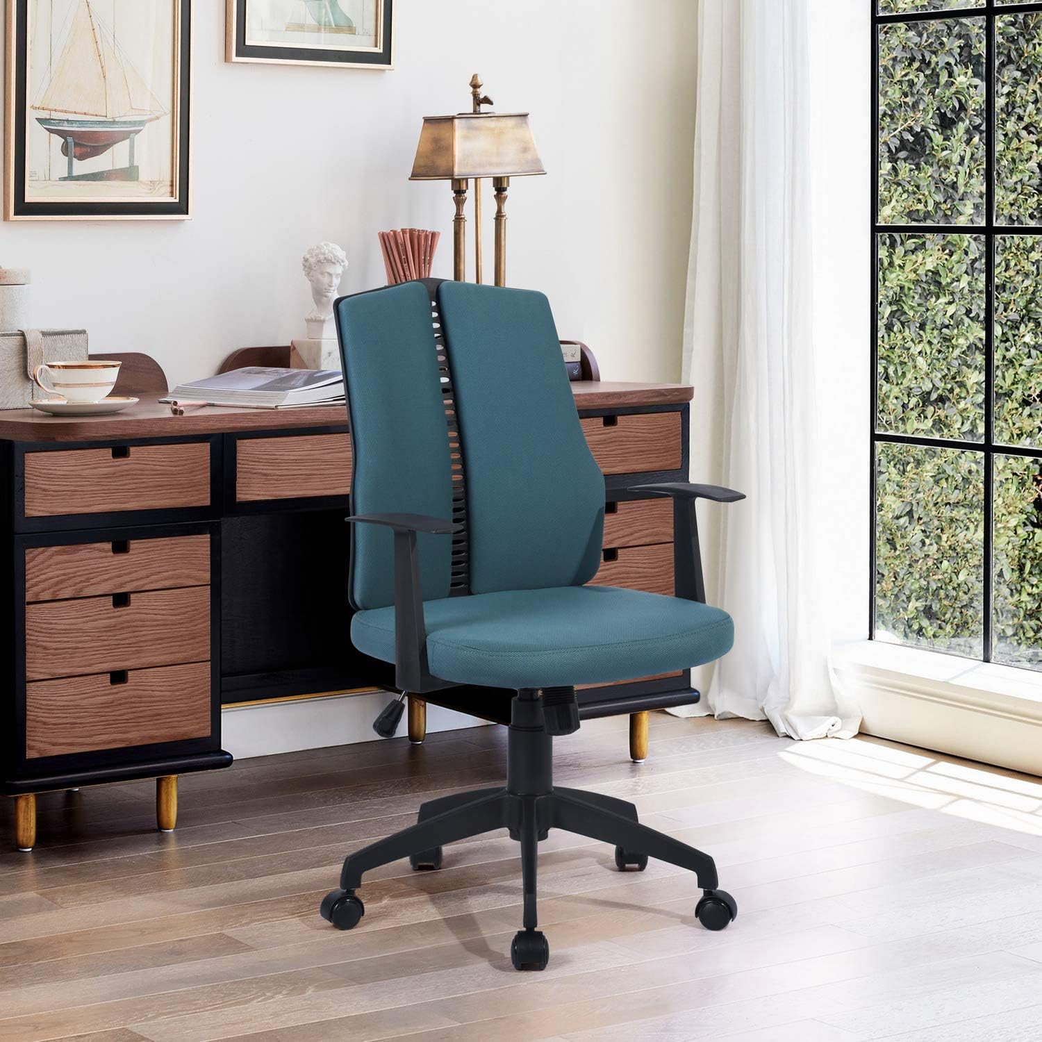 Dark Blue Ergonomic Swivel Rolling Desk Chair I7737