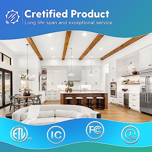 6 Pack 6 Inch Ultra-Thin LED Recessed Ceiling Light with Junction Box, Selectable 2700K/3000K/3500K/4000K/5000K, Dimmable A987650
