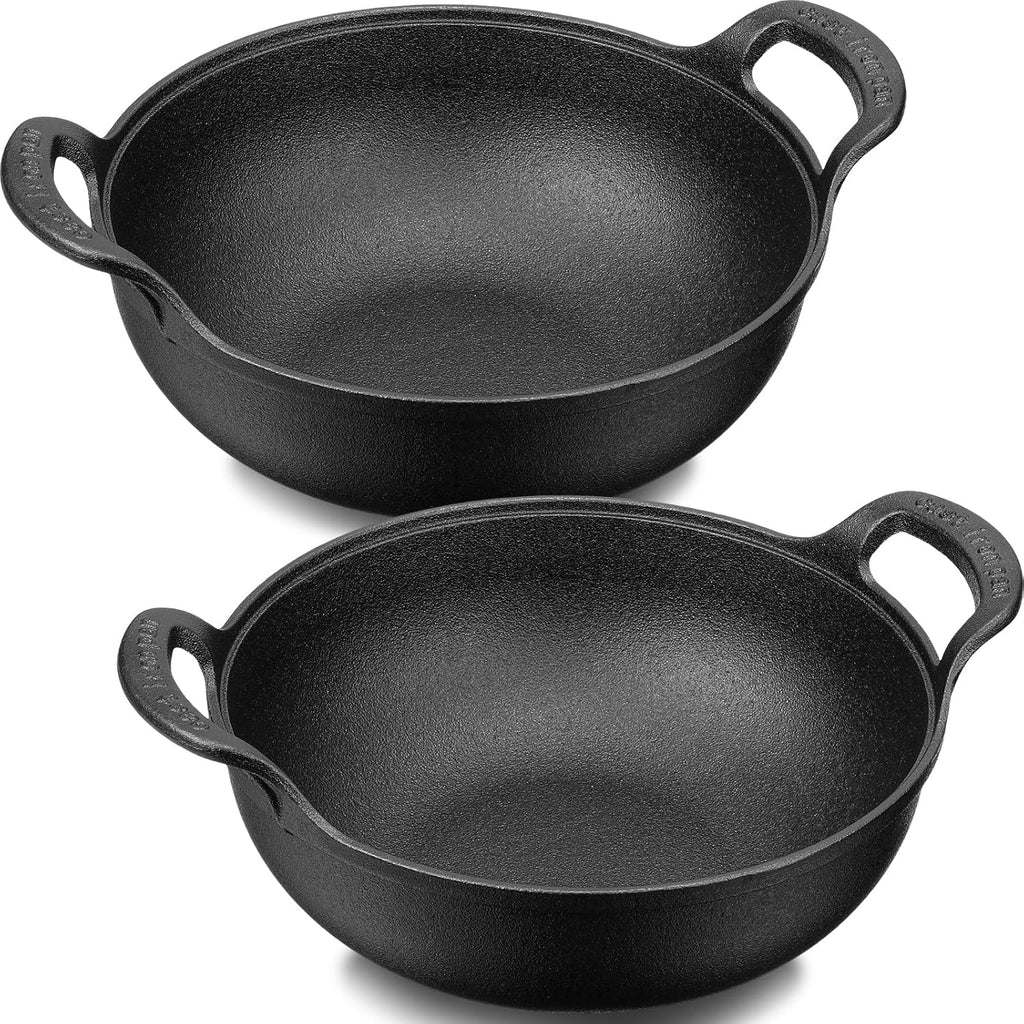 Black Cast Iron Nonstick Mini Wok with Loop Handle G269