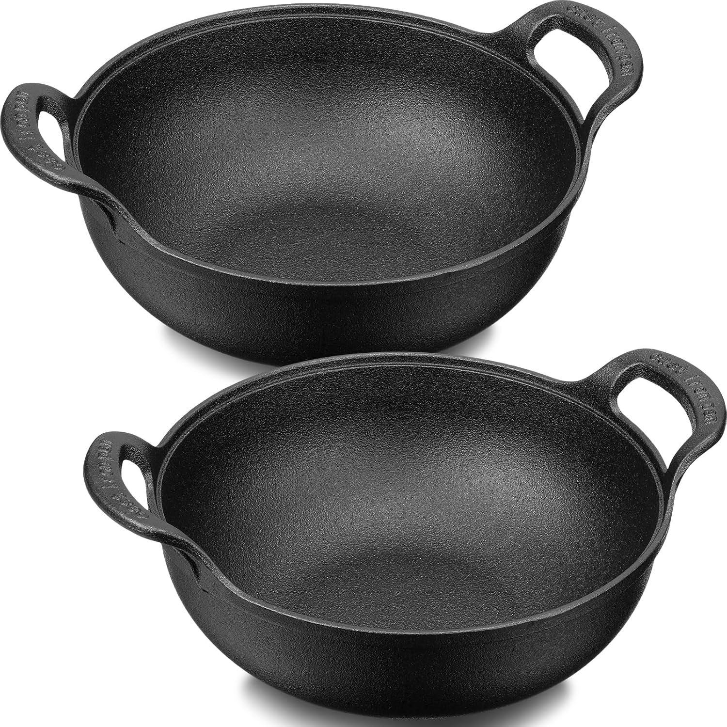 Black Cast Iron Nonstick Mini Wok with Loop Handle G269