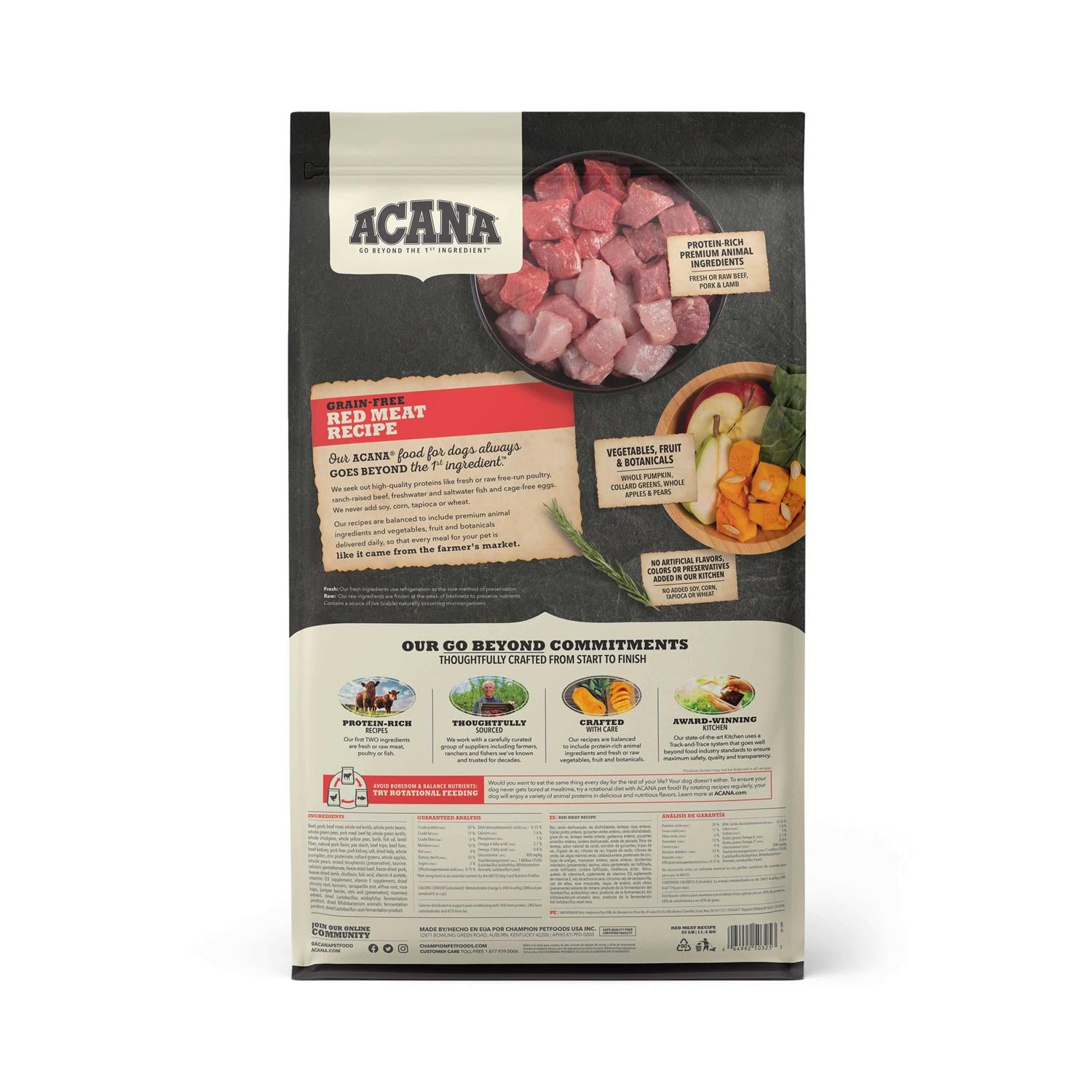 Acana Heritage Red Meat Dry Dog Food 25lb V995132