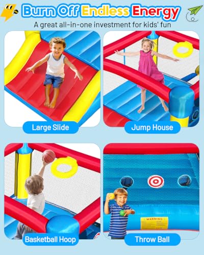6.7'x8.4' Inflatable Bounce House with Slide R5230