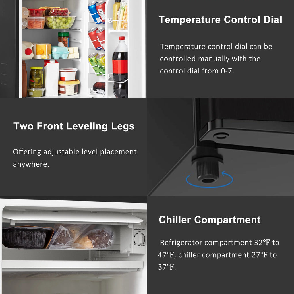 Black 3.3 Cu ft Single Door Mini Fridge K84443
