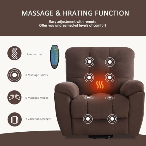 Power Lift Electric Recliner Chair with USB Charge Port and 2 Cup Holders U9157