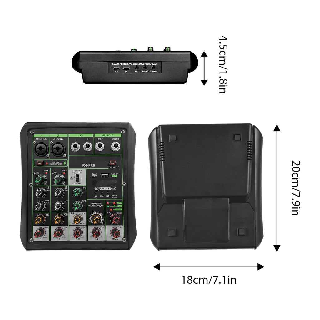 6 Channel Audio Mixer with USB N481
