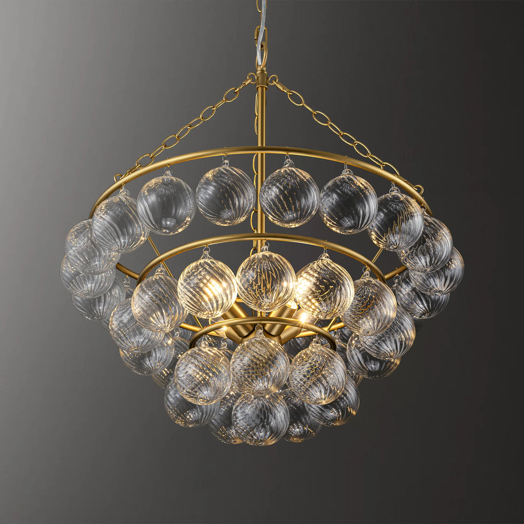 4-Light Dimmable Glass Chandelier C94136