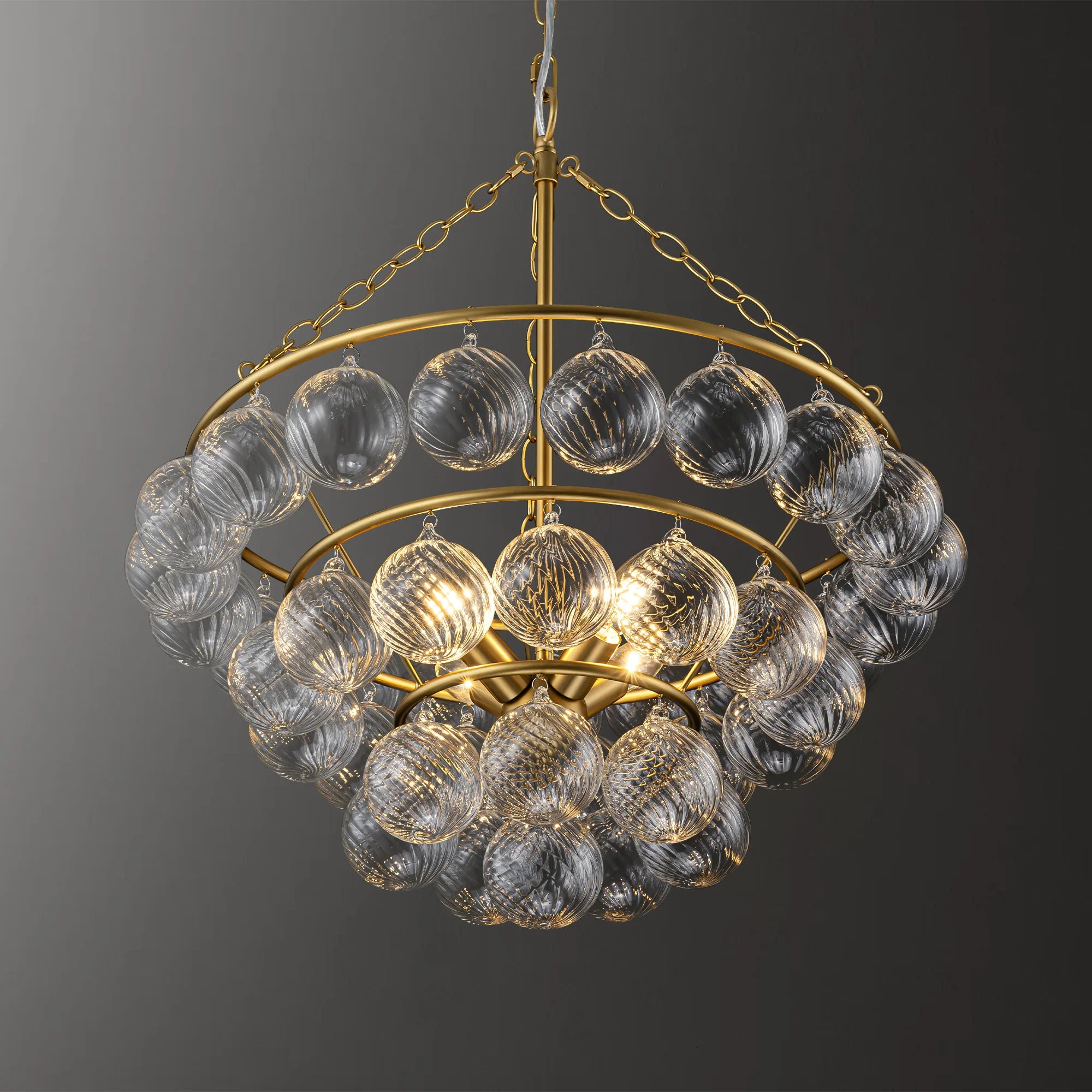 4-Light Dimmable Glass Chandelier C94136