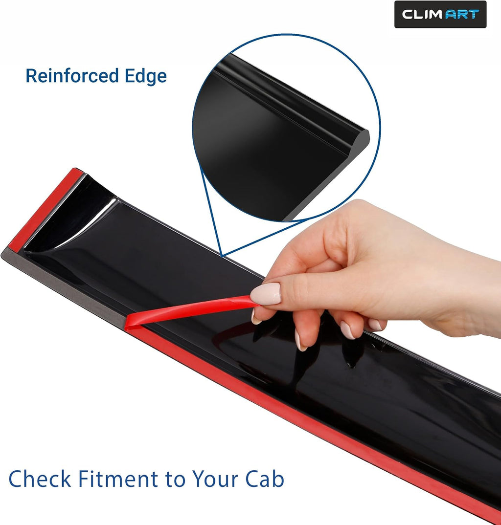 4 pcs Dark Smoke Tape-on Window Deflectors for Dodge RAM Crew Cab F6710