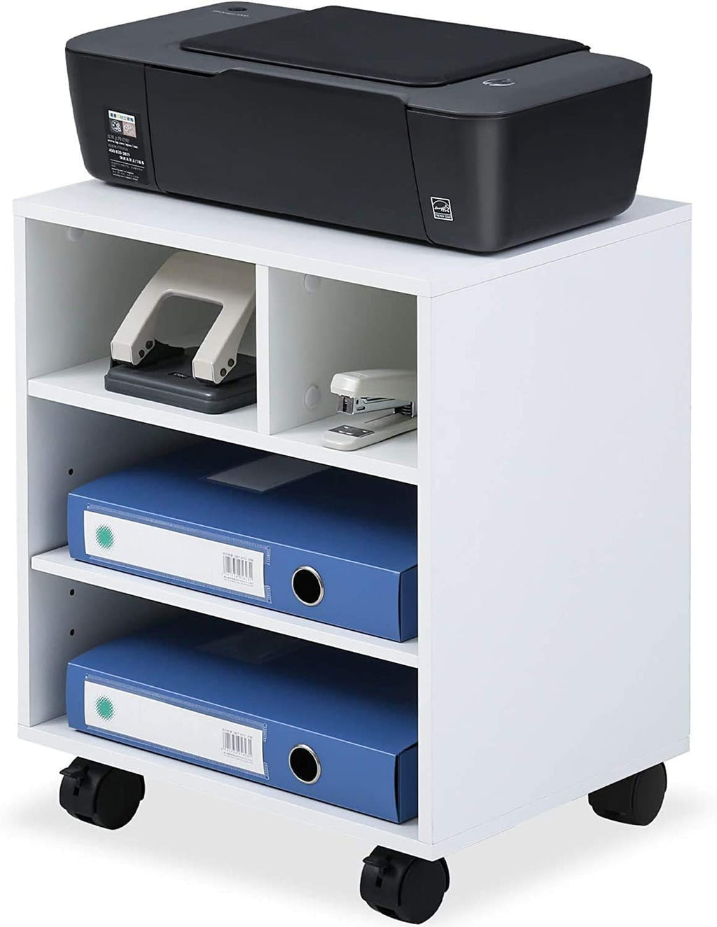 Black Mobile Printer Stand with Wheels P890903