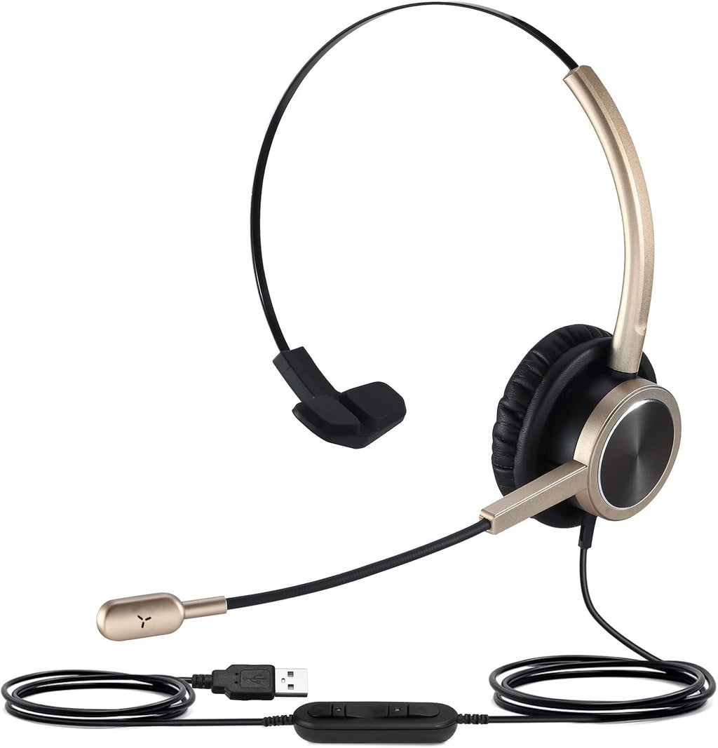 Pack of 2 USB PC Headset with Noise Cancelling Microphone F27682