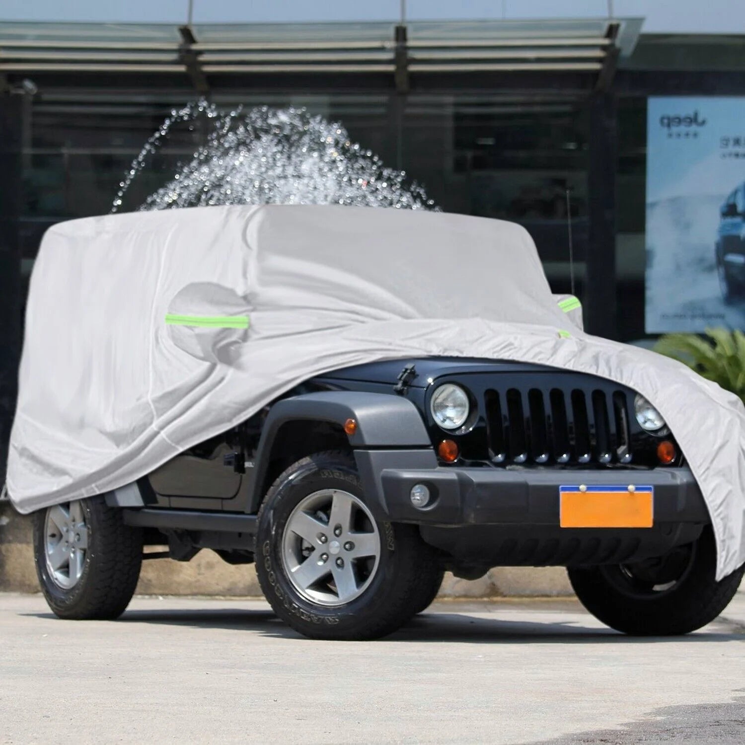 Silver Waterproof Full Car Cover for Jeep Wrangler 2 Door Z94656