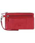 Red RFID Wristlet Clutch Wallet E6576