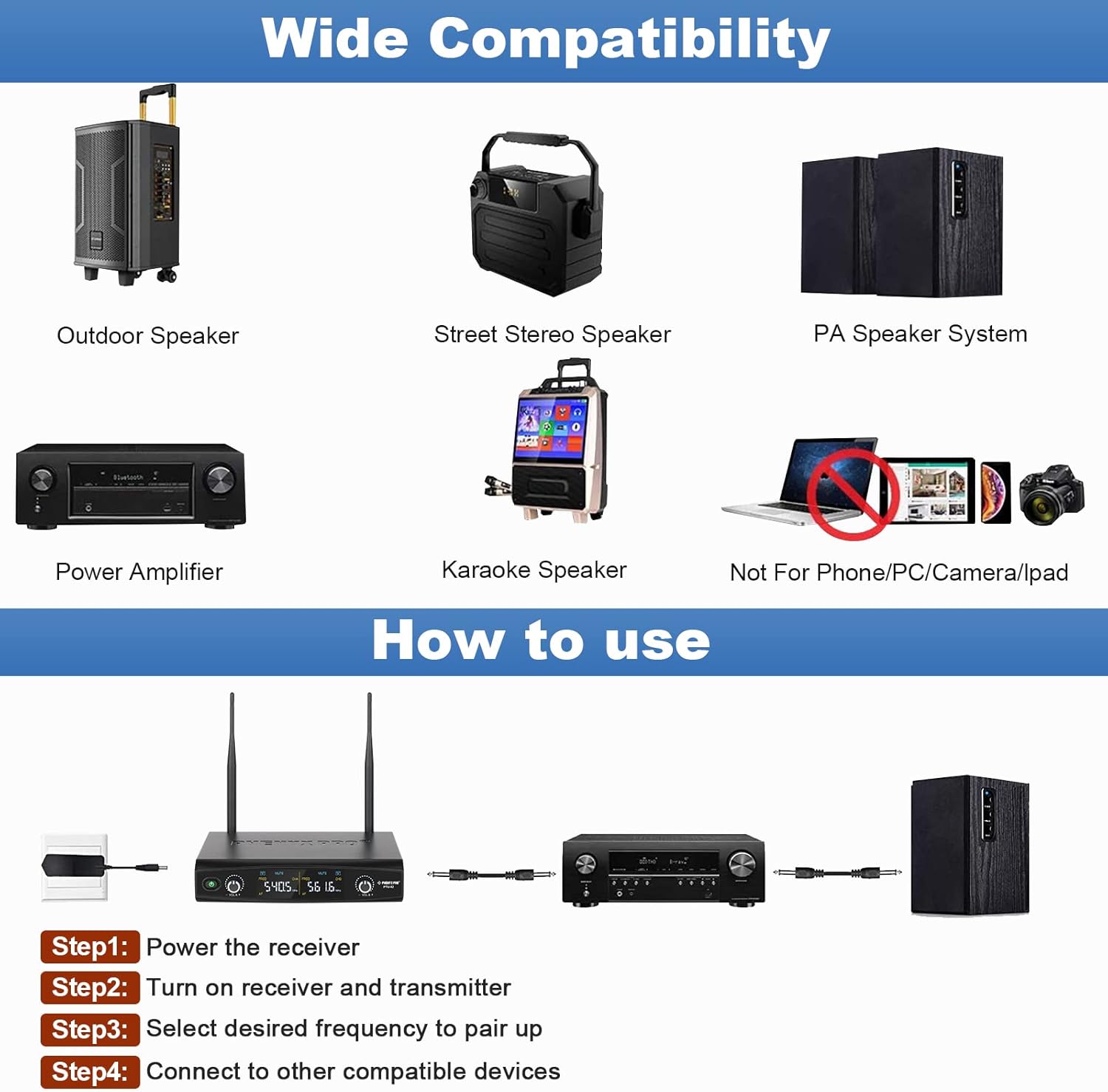 UHF Wireless Handheld Microphone System with Case U5203