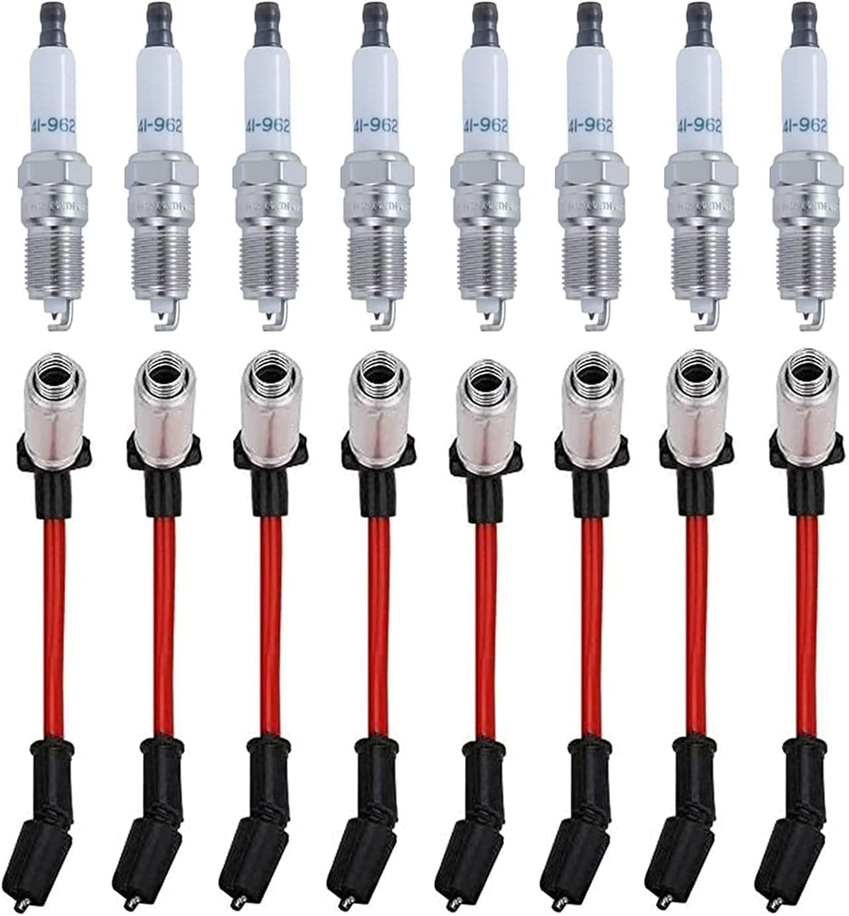 Spark Plugs 8 pcs and Spark Plug Wires 8 pcs Pack of 2 W8660