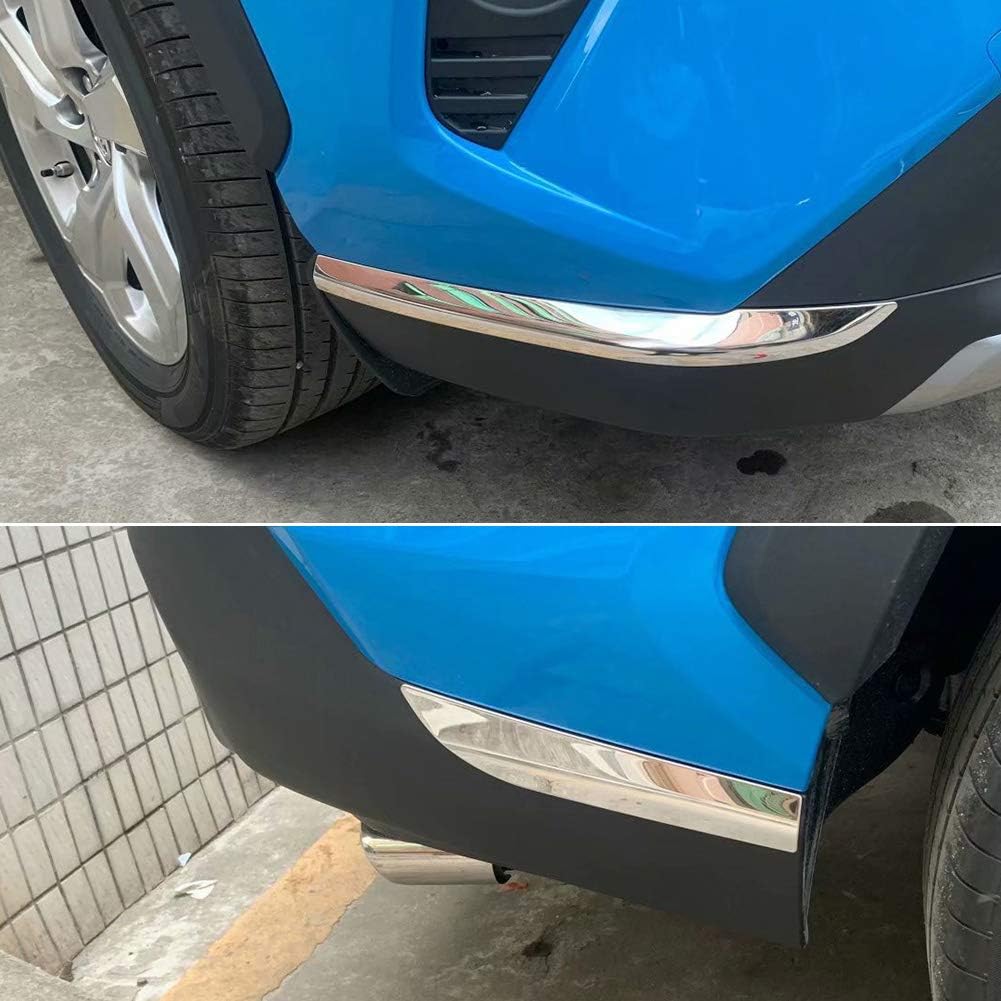 Front+Rear Bumper Corner Protection Cover Trims Stainless Steel Pack of 2 W459363