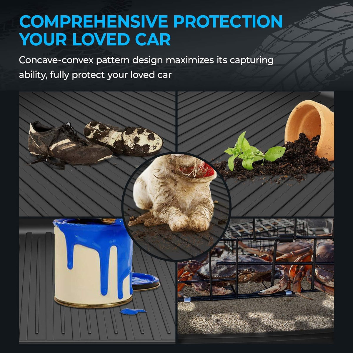 Black Heavy Duty Cargo Liner Trunk Mat U565442