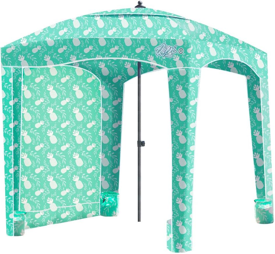 Beach Cabana Canopy, Waterproof, Portable 6' x 6' Beach Shelter with Side Wall Q284866