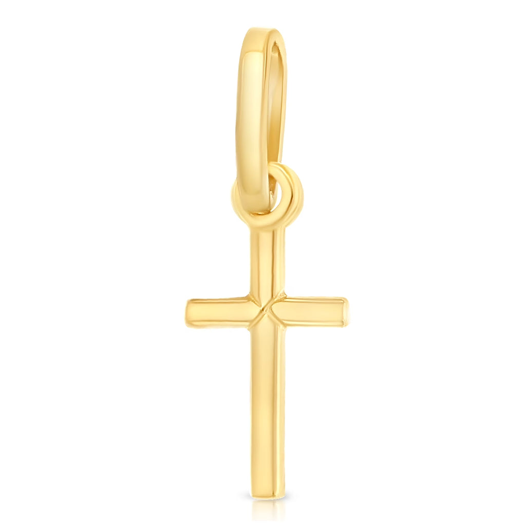 14K Yellow Gold Cross Charm Pendant C432