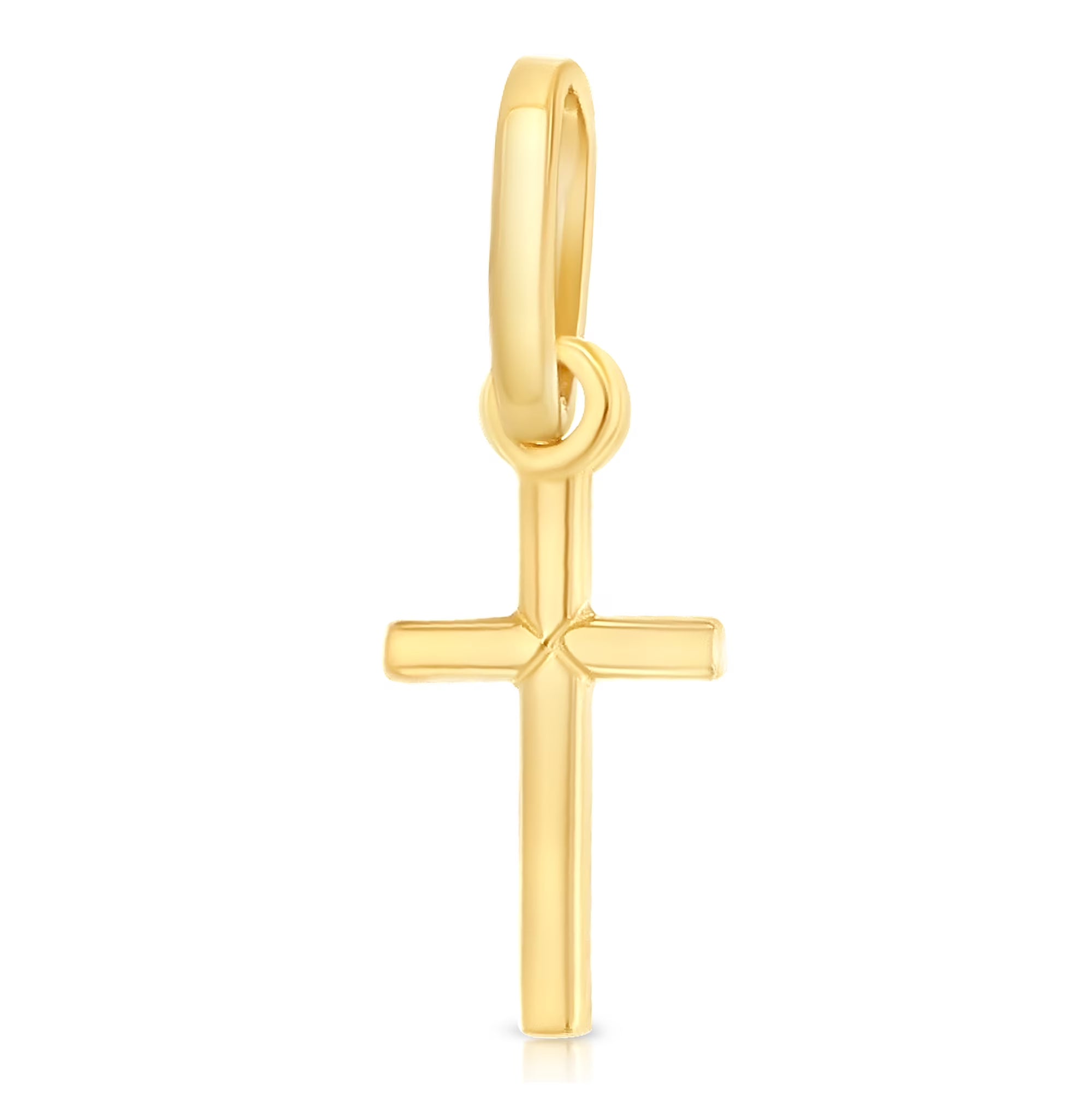 14K Yellow Gold Cross Charm Pendant C432