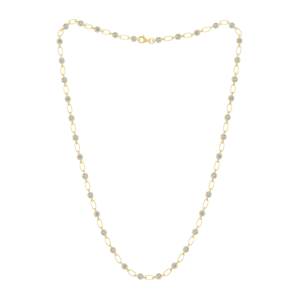 Sterling Silver White CZ Tennis Necklace 18" B9633