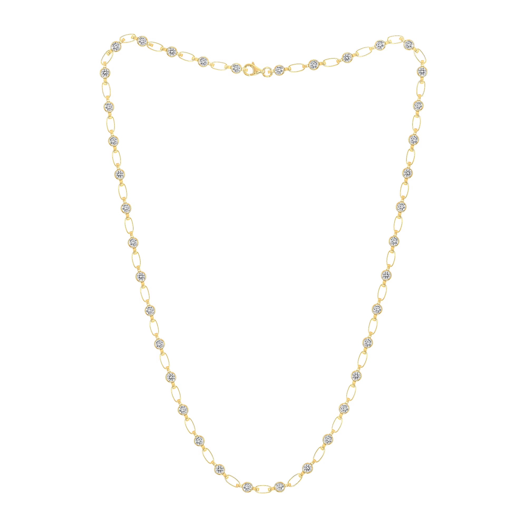 Sterling Silver White CZ Tennis Necklace 18" B9633