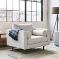 Ivory Tufted Chair with Bolsters S82377