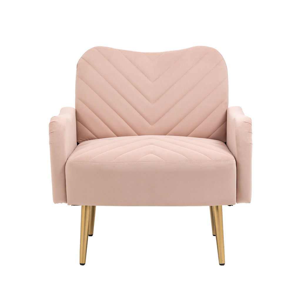 Velvet Single Sofa Chair with Rose Golden Metal Legs J59225