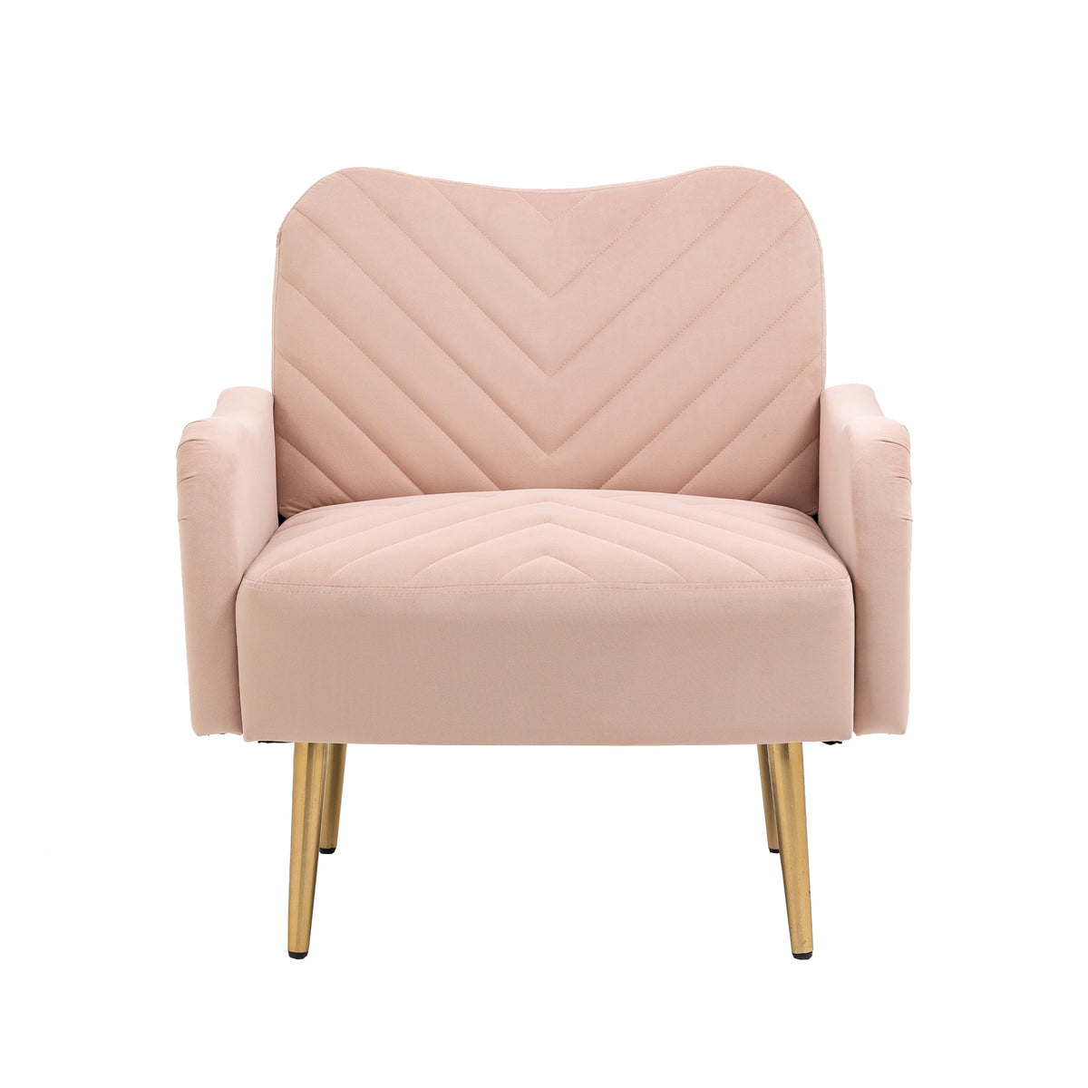Velvet Single Sofa Chair with Rose Golden Metal Legs J59225