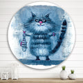 Cat Holding A Fish In Its Claws Metal Circle Wall Art 36x36 H568808