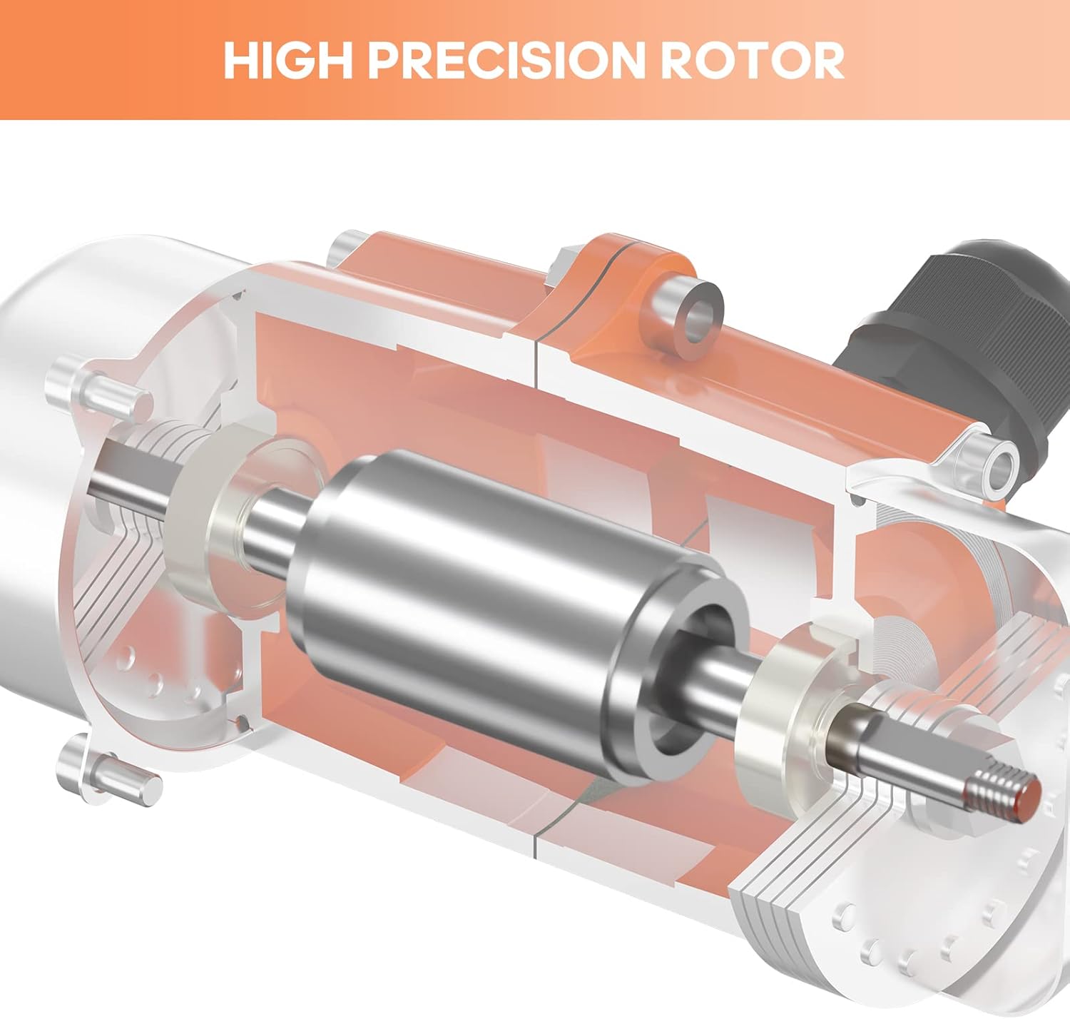 60W Concrete Vibrator Vibration Motor Single Phase AC 110V 3600RPM Aluminum Alloy Case U30667