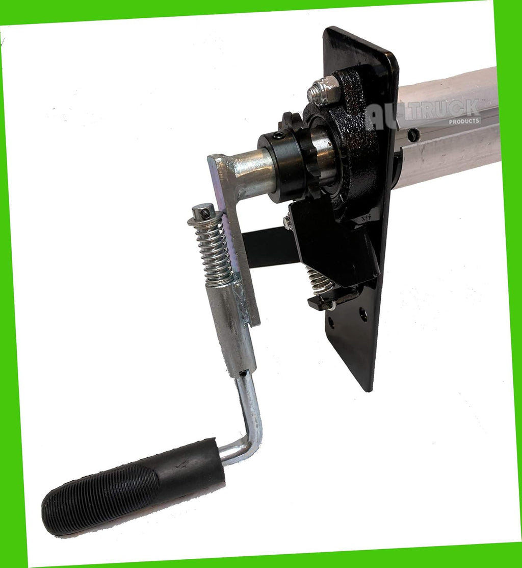 Manual Hand Crank Cab Level Truck & Trailer Tarp Roller Kit with PVC Mesh Tarp (6' x 14') M971549
