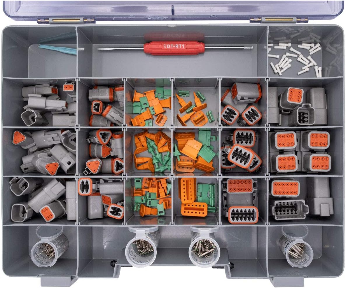 450 Piece Deutsch Connector Kit with Crimp Tool K2462